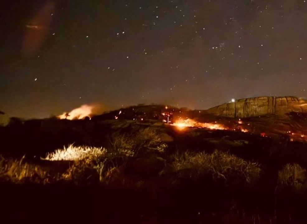 Incêndio na Serra do Lima é controlado pelo Corpo de Bombeiros do RN